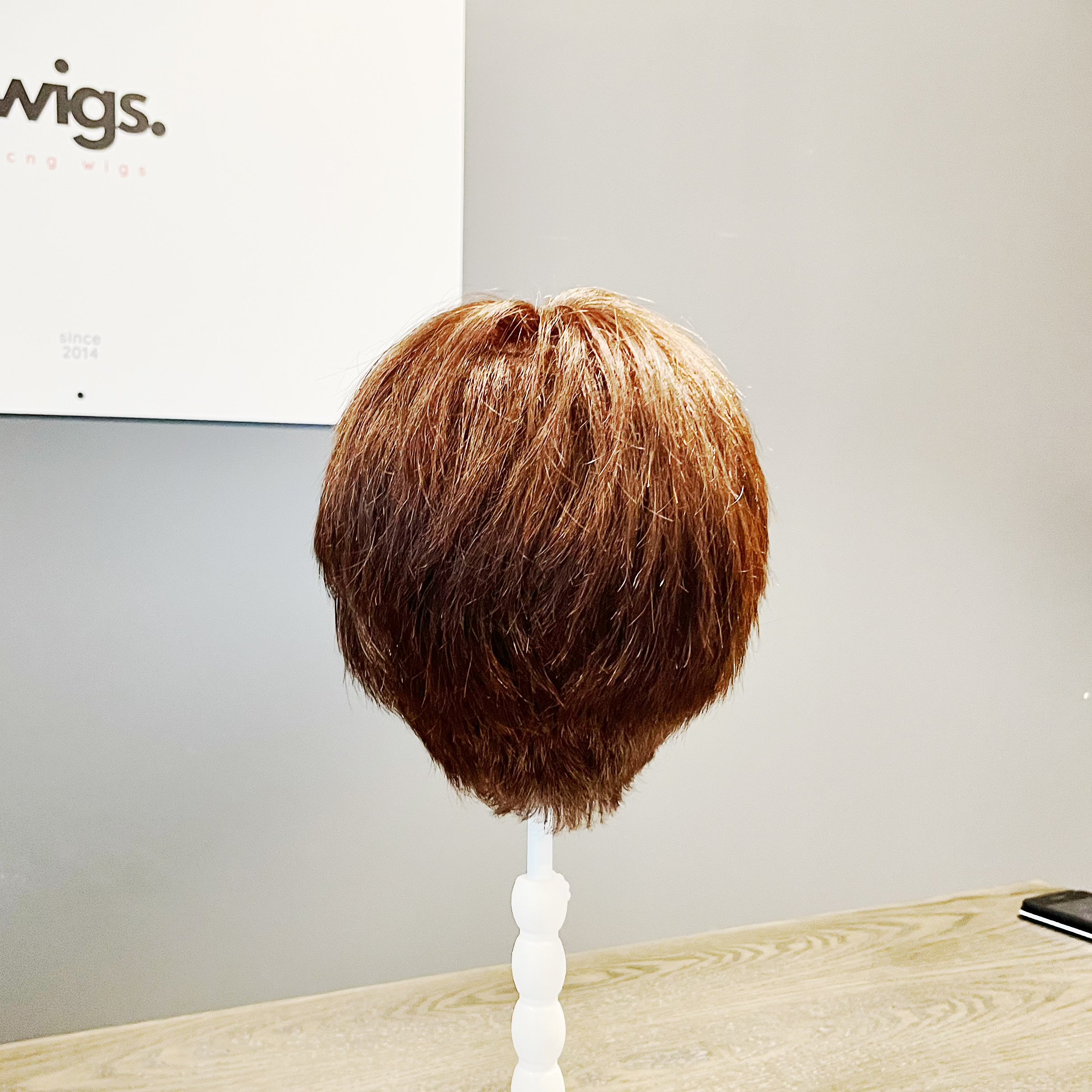 Real Human Hair Wig – Soft Wave Chestnut Brown, Short - cngwigs