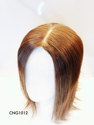 Human Hair Topper – Natrual Straight Dark Brown, Shoulder-Length - cngwigs