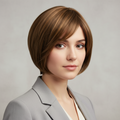 Human Hair Topper – Natural Straight Dark Brown, Short - cngwigs