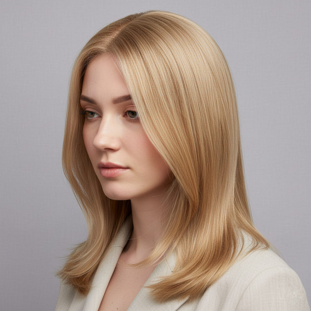 Blonde Human Hair Wig – Lace front light blond remy hair 22inch wig
