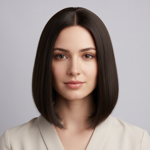 Lace Front Wig – Natrual Straight Black, 16 Inch - cngwigs