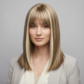 Blonde Wig – Natrual Straight Blonde with Highlights, Shoulder-Length - cngwigs