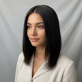 Human Hair Topper – Natural Straight Black, Shoulder-Length - cngwigs
