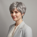 Colored Human Hair Wig – Wavy Silver Grey, Short - cngwigs