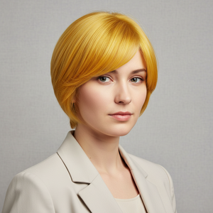 Human Hair Topper – Natural Straight Vivid Blonde, Short - cngwigs