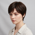 Human Hair Topper - Natural Straight Black, Short - cngwigs