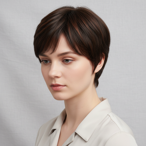 Human Hair Topper - Natural Straight Black, Short - cngwigs